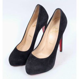 Christian Louboutin 37 US 7 black suede shoes Pumps High Heel platform 130mm